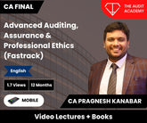 CA Final Advanced Auditing, Assurance & Professional Ethics (Fastrack) Video Lectures in English by CA Pragnesh Kanabar (Mobile, 1.7 Views, 12 Months)